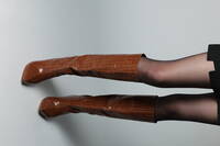 Kahverengi Kroko Deri Çizme