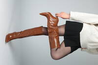 Kahverengi Kroko Deri Çizme